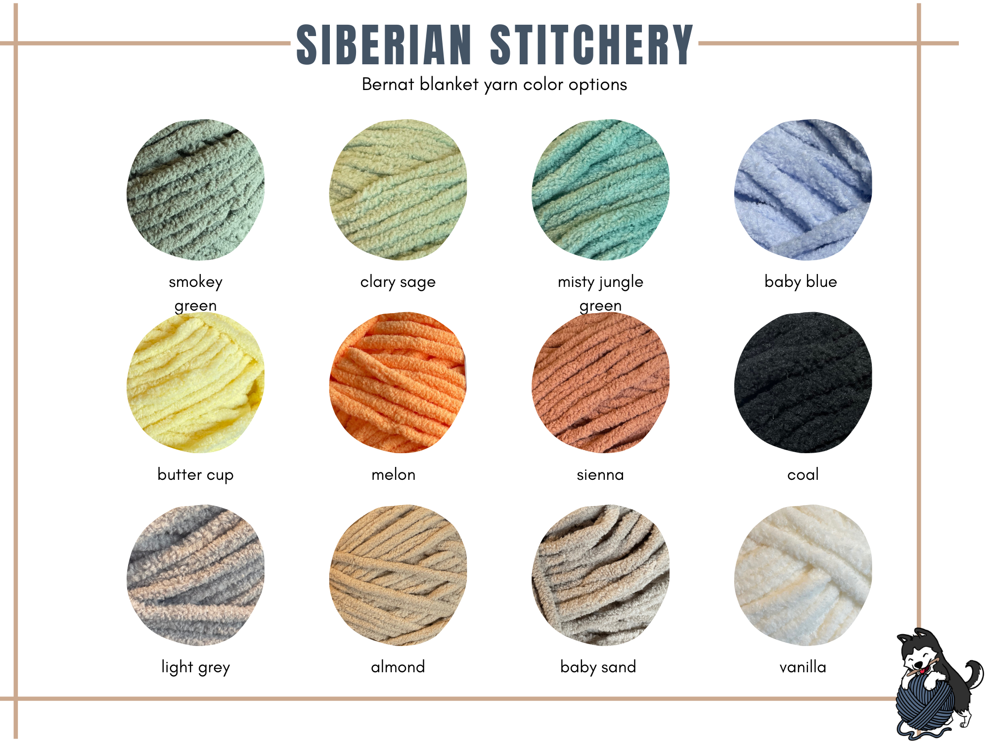 Yarn color chart template